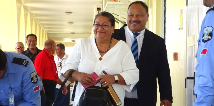Two of the respondents, former Attorney General Taualapapa Brenda Heather Latu & counsel Matafeo George Latu