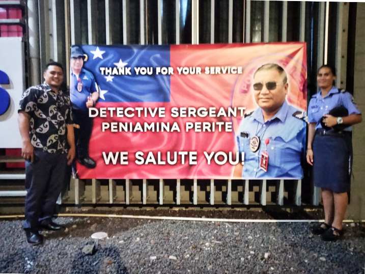 Police tribute banner