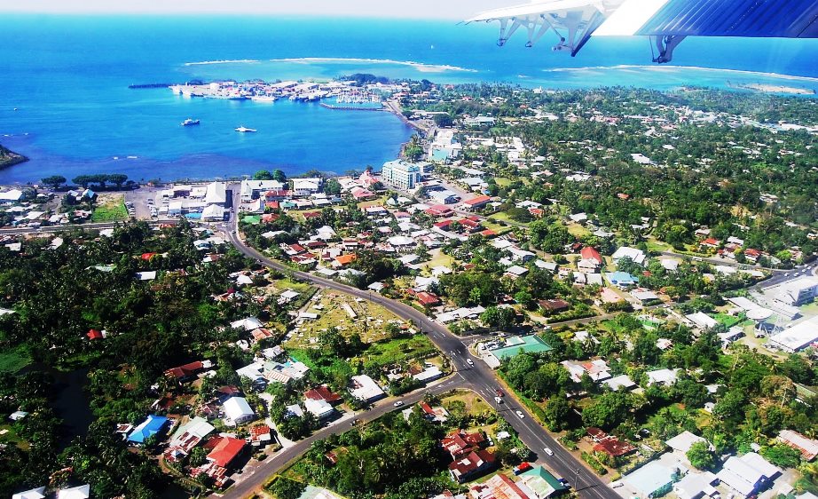 Aerial view of Apia wharf