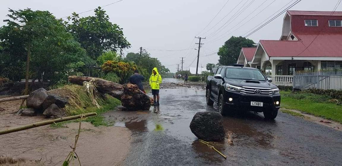 debris on Sinamoga road