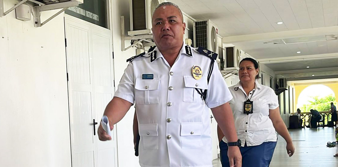 Police Commissioner Auapaau Logoitino Filipo arrives in court