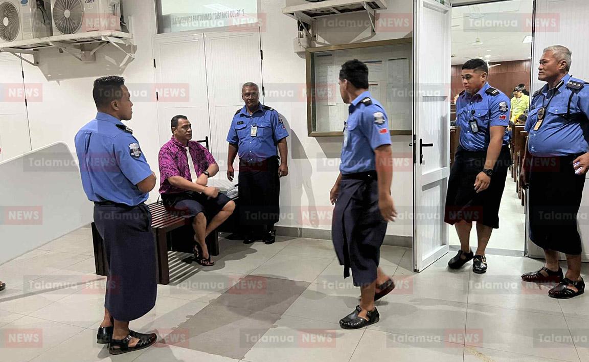 Police guarding Sam