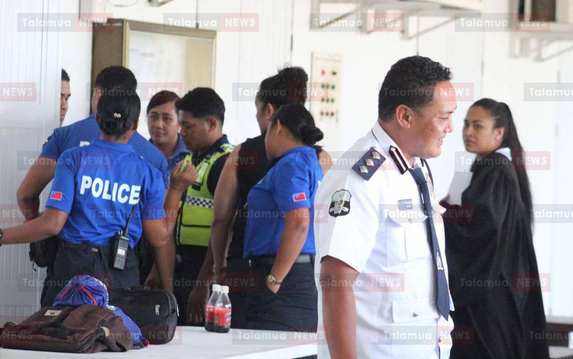 Police outside court