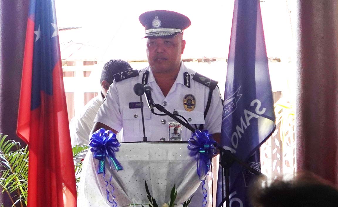 Police Commissioner Auapaau Logoitino speaking at the Say No to Illegal Drugs campaign launch.