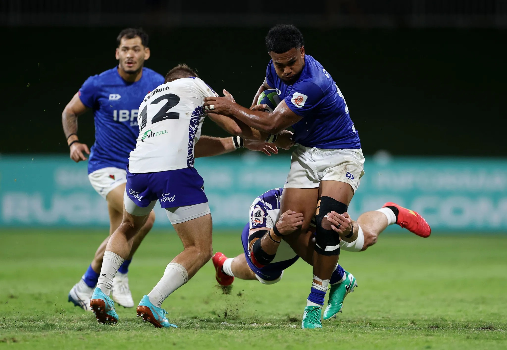 Manu Samoa players in action against Namibia