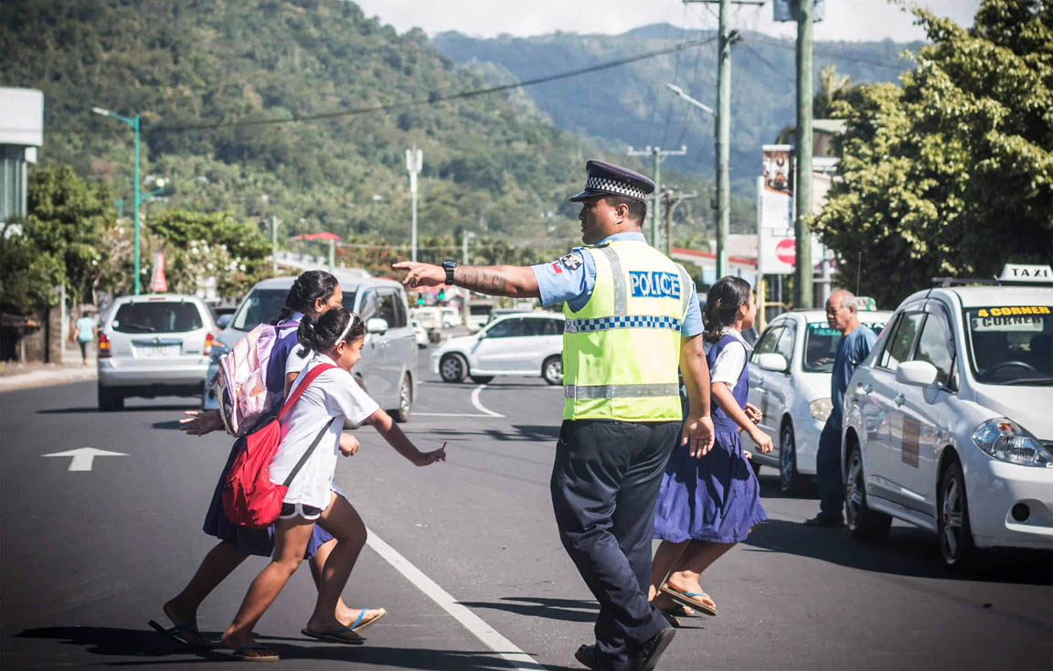 Police help at crossing